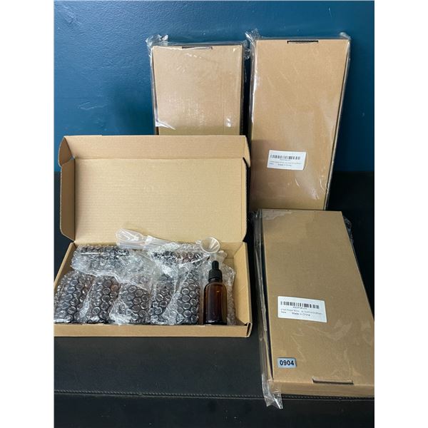 4 Boxes of Amber Glass Dropper Bottles - 2oz Each - 6 Per Pack + 2 Extra - Brand New