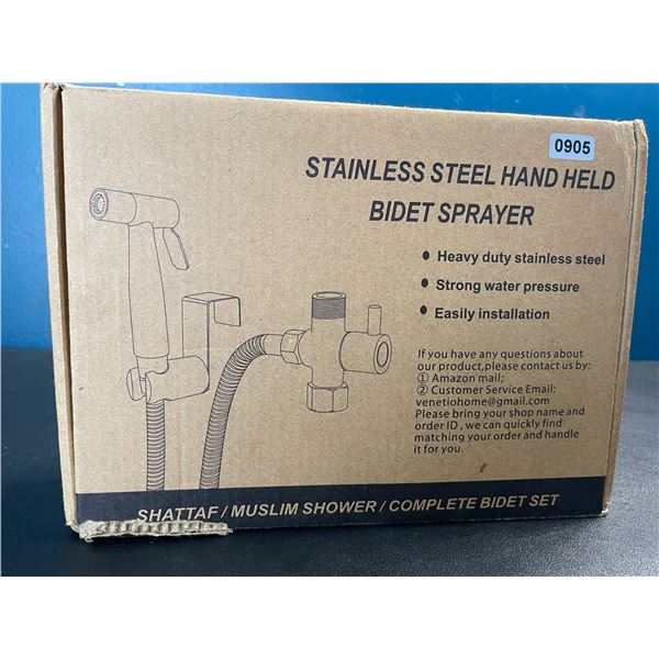 1 Stainless Steel Handheld Bidet Sprayer Set for Inside the Home - New
