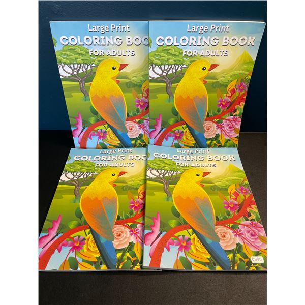 4 Large Print Coloring Books for Adults - Brand New