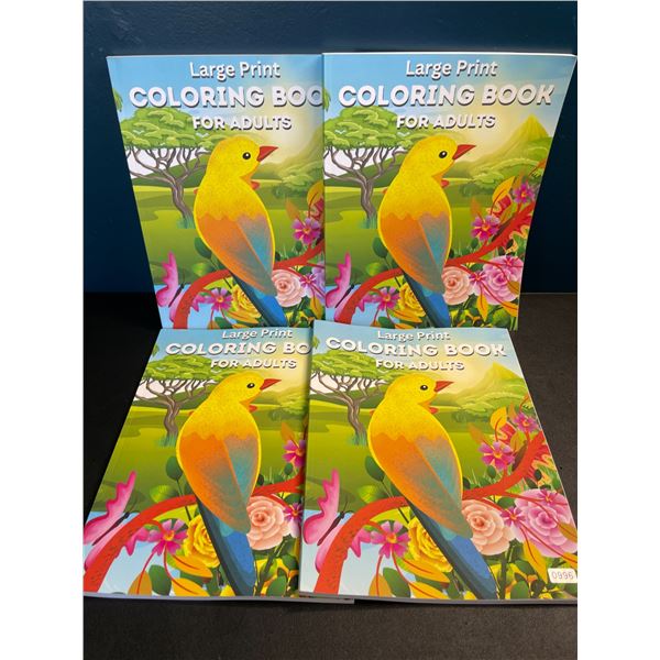 4 Large Print Coloring Books for Adults - Brand New