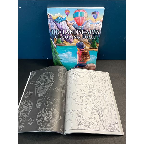 2 Special Art's Adult Coloring Books - Jumbo 100 Landscapes Coloring Books for Adults - Brand New