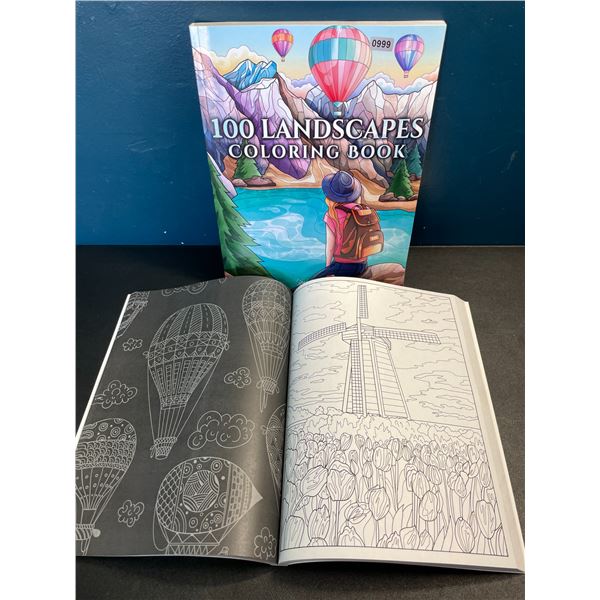 2 Special Art's Adult Coloring Books - Jumbo 100 Landscapes Coloring Books for Adults - Brand New
