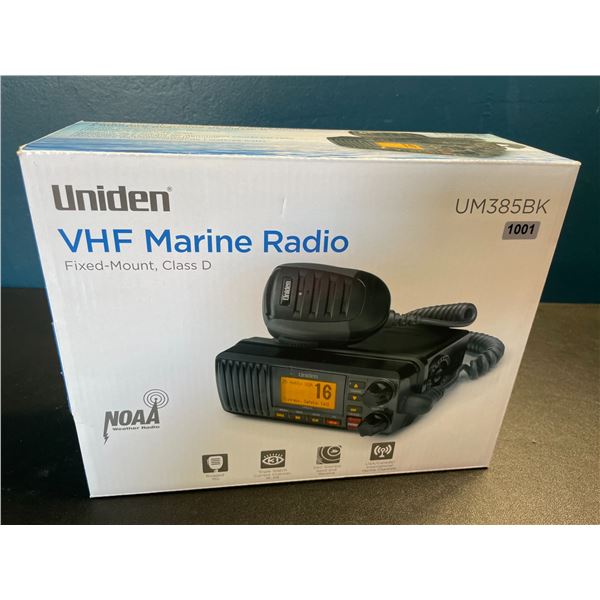 1 Uniden VHF Marine Radio - Fixed-Mount, Class D - Model:UM385BK - Brand New!