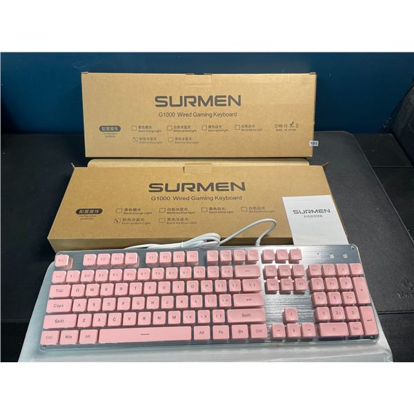 2 Surmen G1000 Wired/Light-Up Gaming Keyboards - Brand New