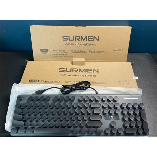 2 Surmen V300 Wired/Light-Up Gaming Keyboards - Brand New
