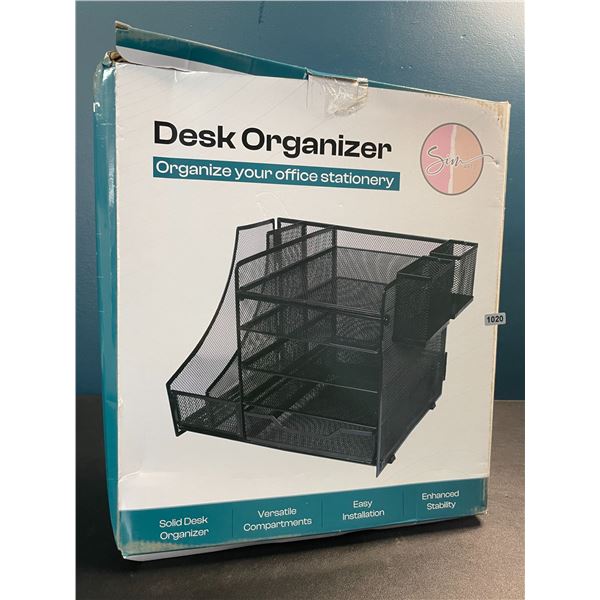 1 Large 5-Tier Desk Organizer/Document Tray w/ Drawer, Pencil Cups, File Holders - New