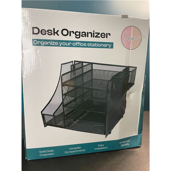 1 Large 5-Tier Desk Organizer/Document Tray w/ Drawer, Pencil Cups, File Holders - New