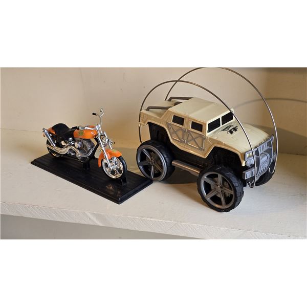 399 -- Die Cast Harley and Hot Wheels Humvee