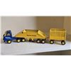 Image 1 : 410 -- VINTAGE TONKA TRUCK, BOTTOM DUMP TRAILER, AND FARM TRAILER WAGON. (1960'S)