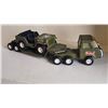 Image 1 : 411 -- VINTAGE BUDDY L MILITARY TRUCK, TRAILER AND JEEP.
