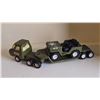 Image 2 : 411 -- VINTAGE BUDDY L MILITARY TRUCK, TRAILER AND JEEP.