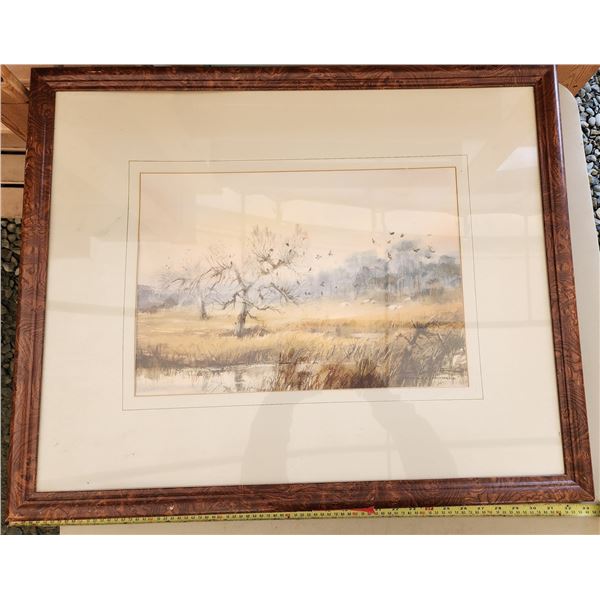 428 -- ABANDONED ORCHARD PRINT, FARMHOUSE AND CREEK PRINT