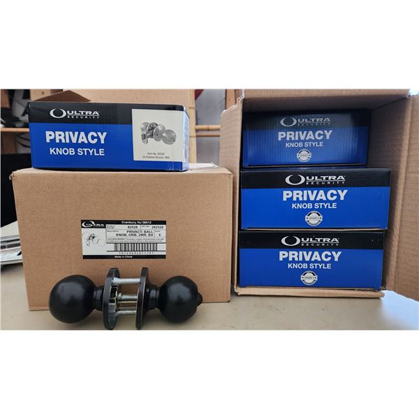 433 -- TWO BOXES OF PRIVACY DOOR KNOBS OIL RUBBED BRONZE COLOUR