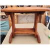 Image 2 : 462 -- VINTAGE WOODEN ARM CHAIR AND SOLID WOOD SIDE TABLE