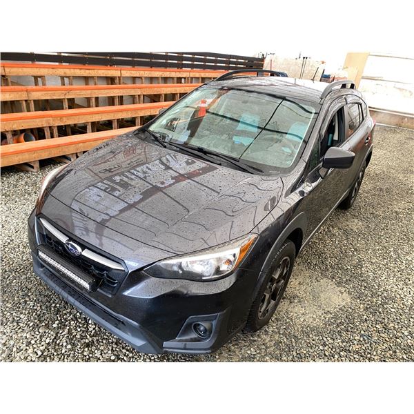 0X -- 2018 SUBARU CROSSTREK, DARK GREY, 213716 KMS, AWD REPO UNIT