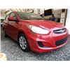 Image 8 : 0R -- 2013 HYUNDAI ACCENT, RED, 53345 KMS, FRONT WHEEL DRIVE "NO RESERVE"