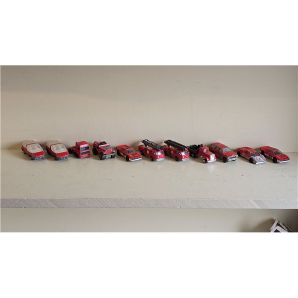 520 -- VINTAGE MAJORETTE DIECASTS, LOT OF 11, RED.