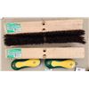 Image 1 : 472 -- THREE 18" SHOP BROOMS AND PINE SOL SCRUBBING BRUSHES