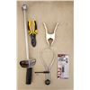 Image 1 : 484 -- TORQUE WRENCH, SLIP LOCK PLIERS, SPRING CALIPER, BIT ADAPTER, AND METAL CLAMP