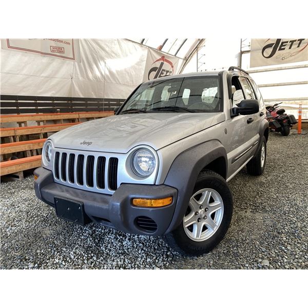 A12G--2004 JEEP LIBERTY, SILVER, 208650 KMS, 4X4