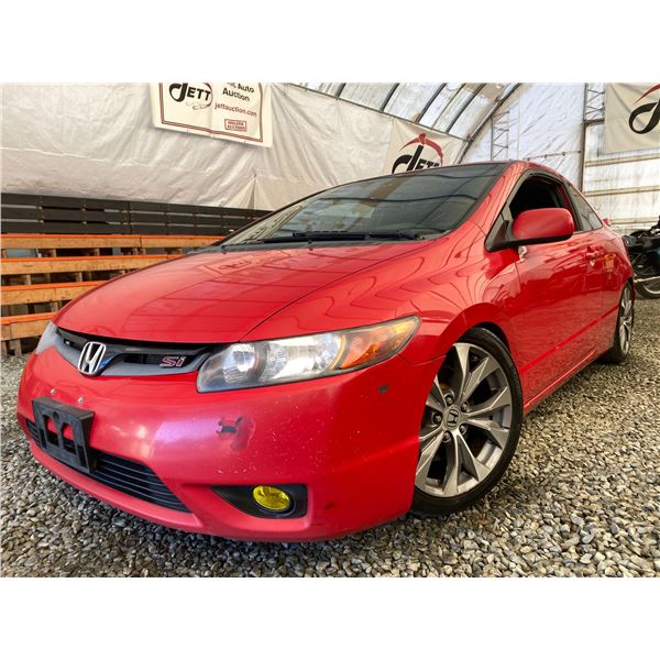 0S -- 2008 HONDA CIVIC SI, RED, 257516 KMS, FRONT WHEEL DRIVE