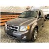 Image 3 : A12O -- 2010 FORD ESCAPE XLT, DARK GREY, 205141 KMS, ALL WHEEL DRIVE