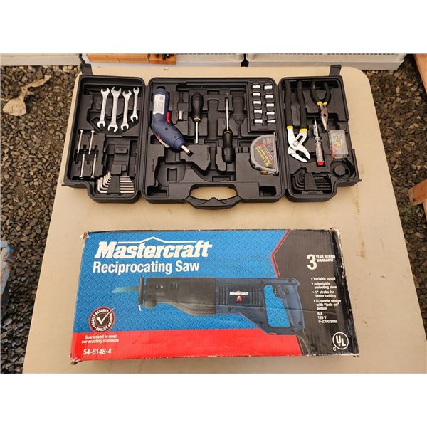 606 -- MASTERCRAFT RECIPROCATING SAW, TOOL KIT