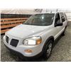Image 3 : A12D -- 2008 PONTIAC MONTANA SV6, WHITE, 169143 KMS, FRONT WHEEL DRIVE
