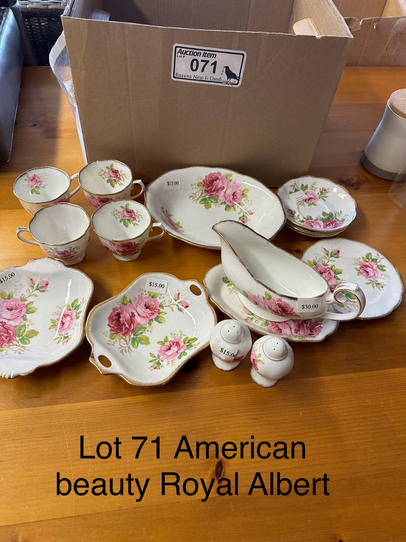 American beauty royal Albert dish set