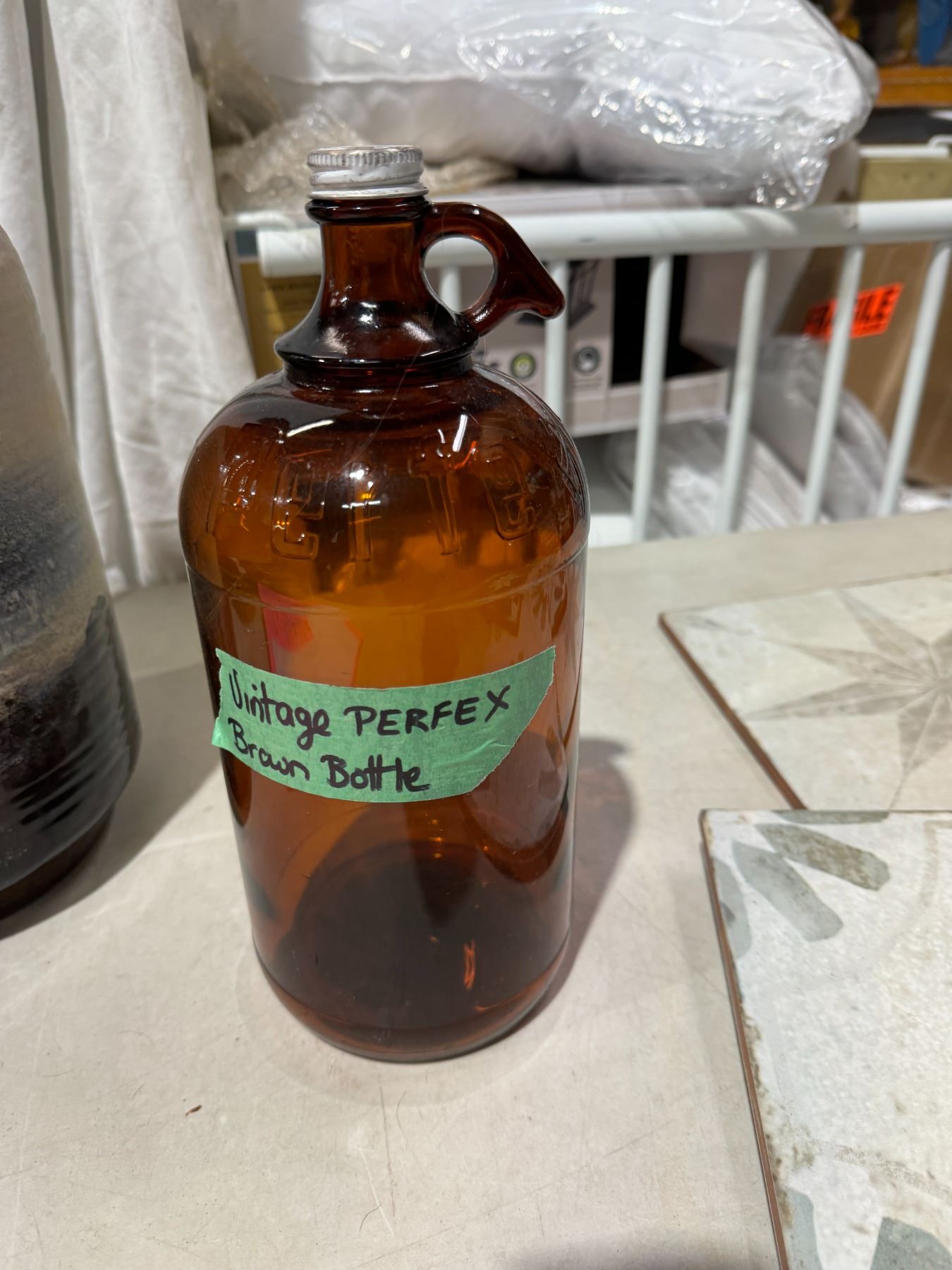 Vintage perfex brown bottle
