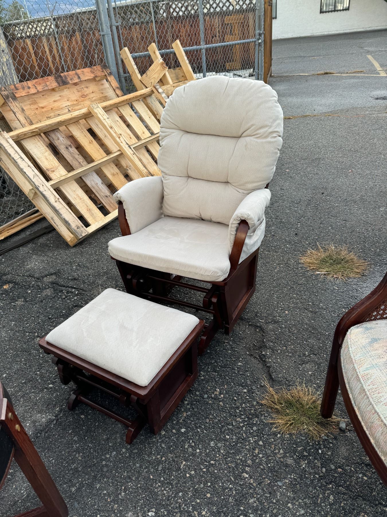 Glider rocker with ottoman