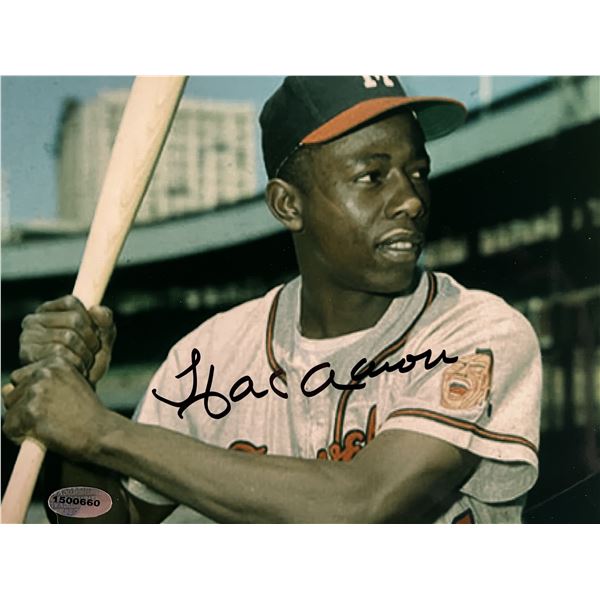 Hank Aaron signed photo