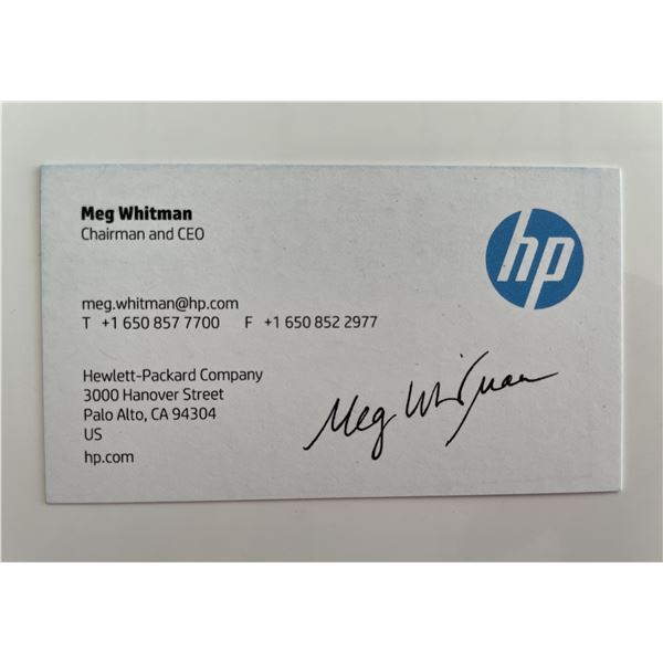 HP CEO Meg Whitman signed business card