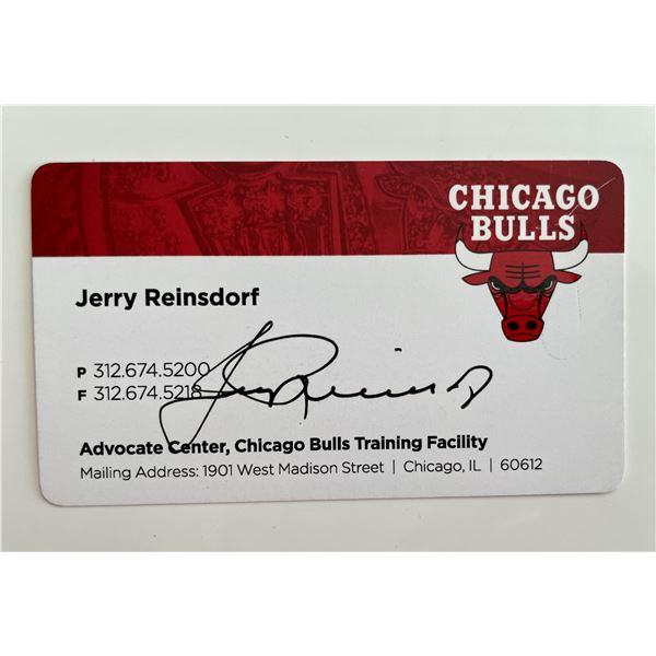 Chicago Bulls Chairman Jerry Reinsdorf signed business card