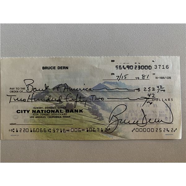 Bruce Dern signed check