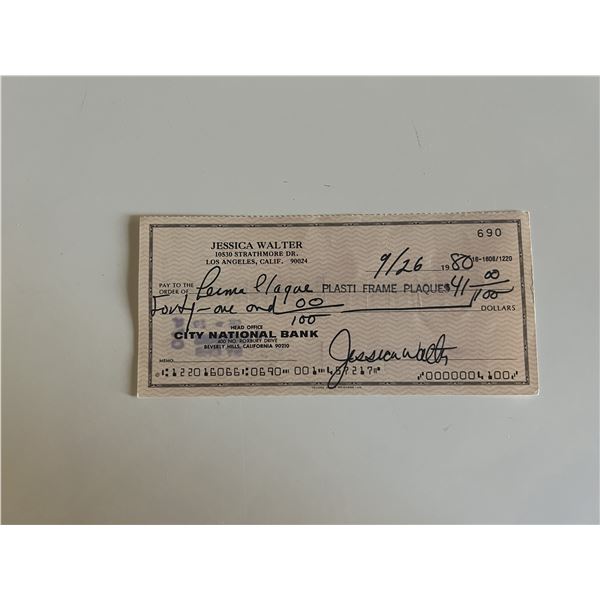 Jessica Walter signed check