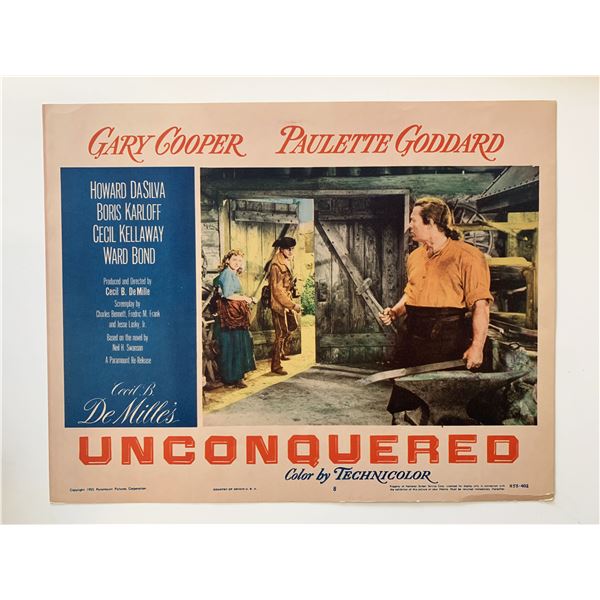 Unconquered  original 1955R vintage lobby card
