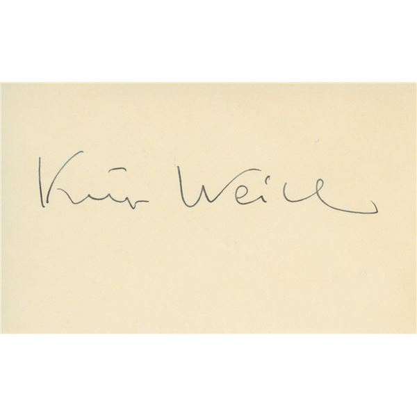 Composer Kurt Weill signature cut