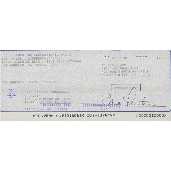 James Farentino signed check