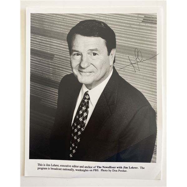Journalist Jim Lehrer signed photo