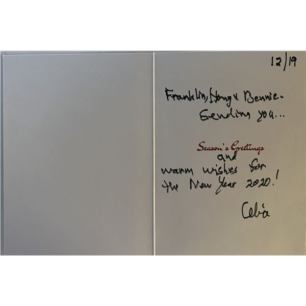 Celia Kaye signed Christmas card