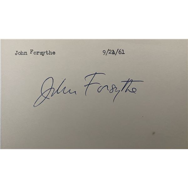 Actor John Forsythe original signature