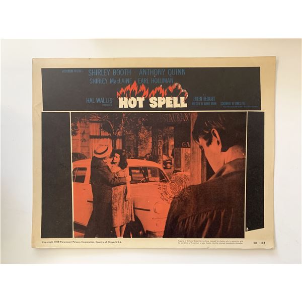 Hot Spell original 1958 vintage lobby card