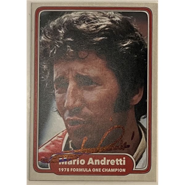 Mario Andretti signed trading card