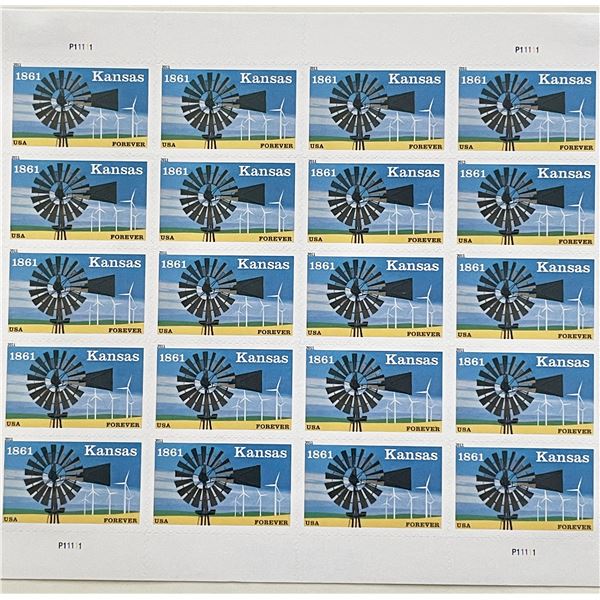 2011 Kansas 1861 stamp set of 20