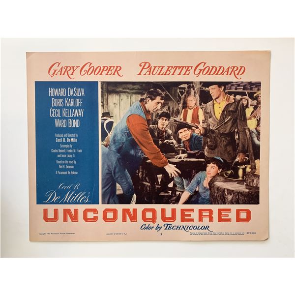 Unconquered  original 1955R vintage lobby card