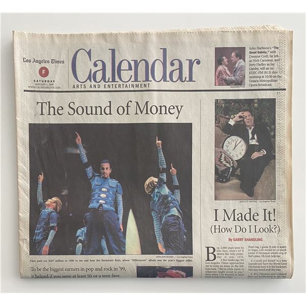 Los Angeles Times Calendar Millennium (Backstreet Boys album)  original 2000 vintage newspaper