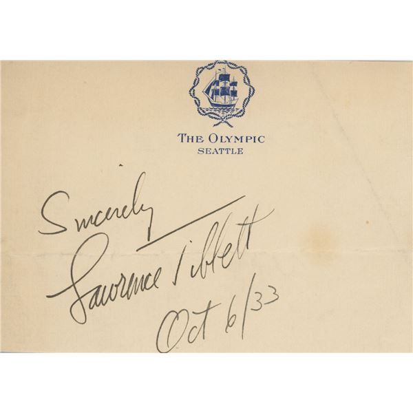 Lawrence Tibbett signature cut