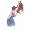 Image 2 : Group of 6 Ser. 65 Sager Pretty Ladies with Horses Postcards