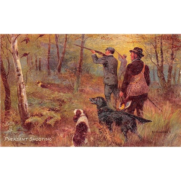 Set of 6 Drummond "With Dog & Gun" Huntin Tuck Oilette Postcards